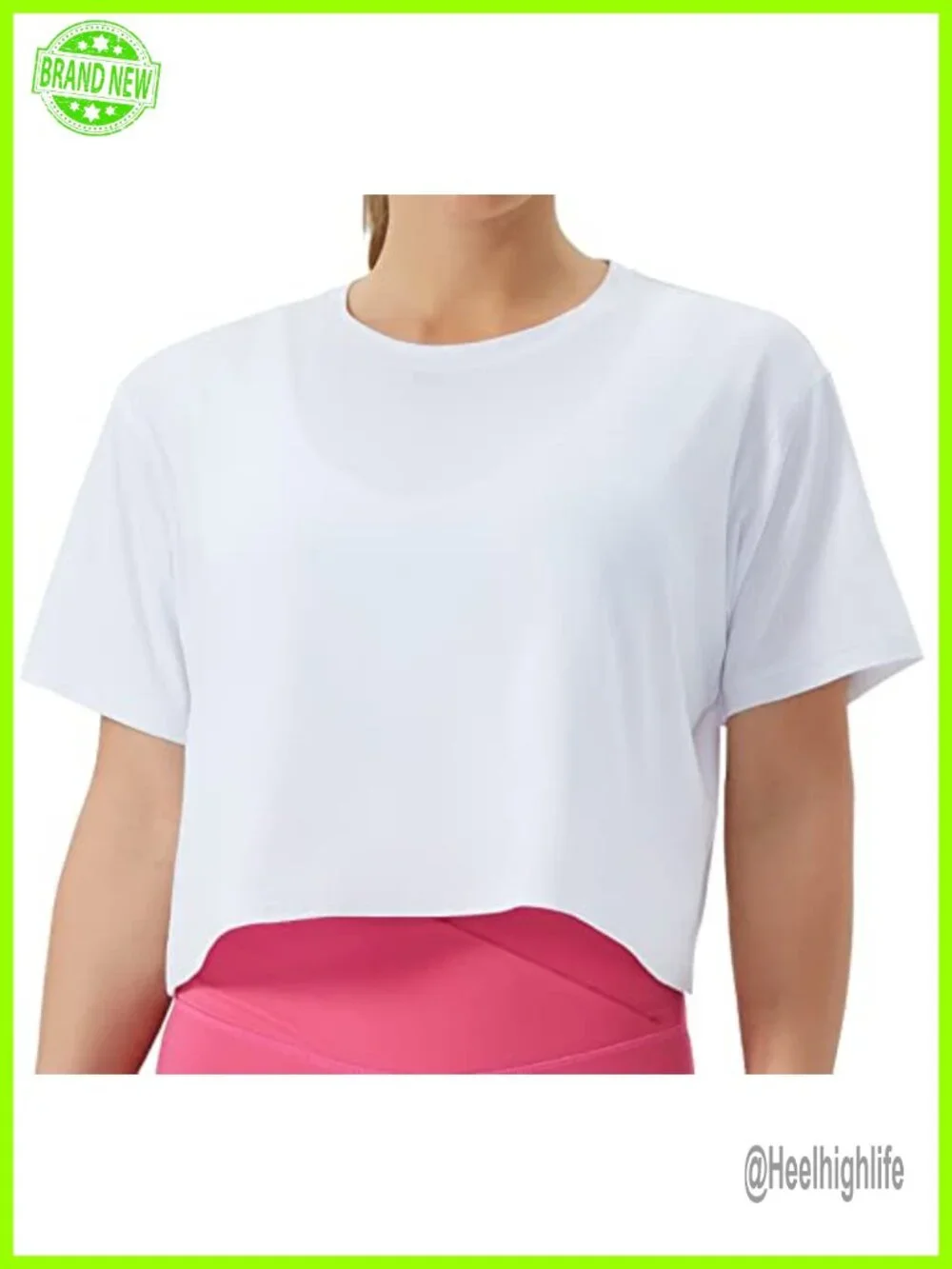Crop T-Shirt Boxy Yoga Workout Short Sleeve Athletic Top